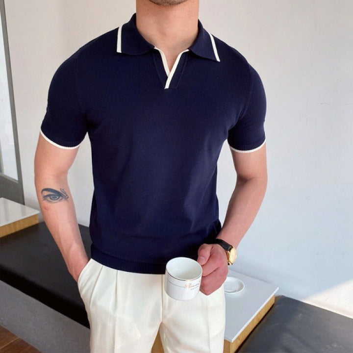 Přiléhavé V-krční polo
