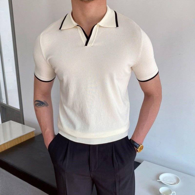 Přiléhavé V-krční polo
