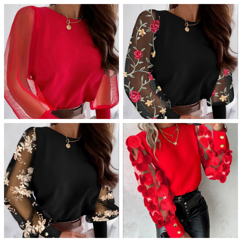 Glamour síťka rukáv top