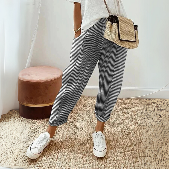 Volné BOHO pruhované kalhoty