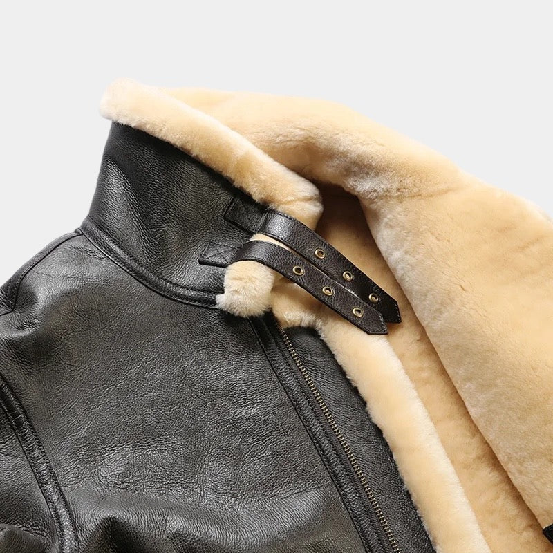 B-3 jehněčí bomber bunda
