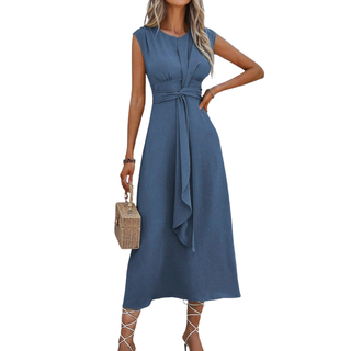 Elegantní zavazování v pase dlouhé šaty