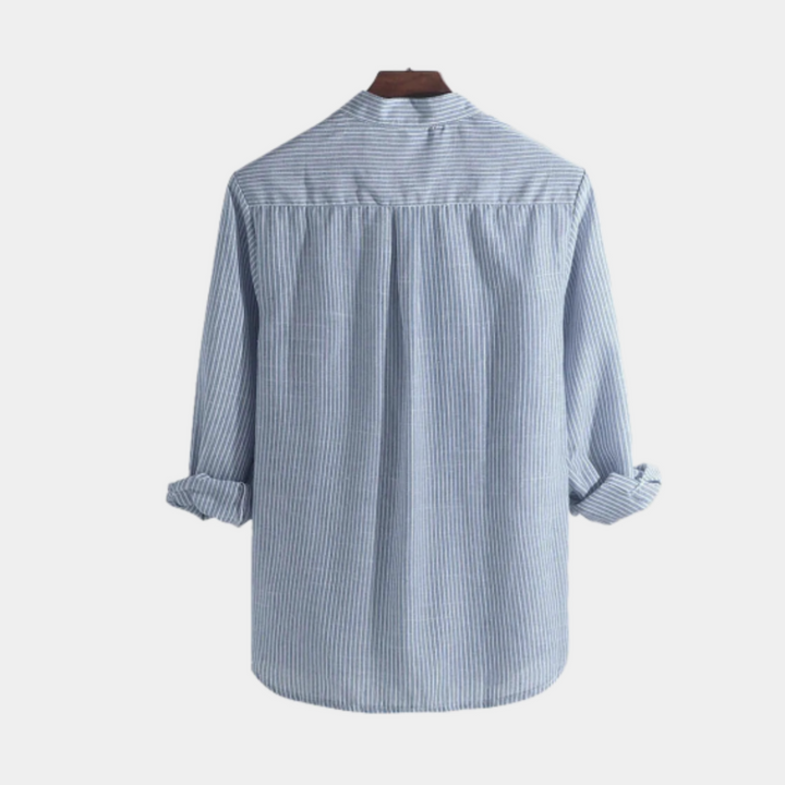 Pruhovaná košile s půl knoflíky