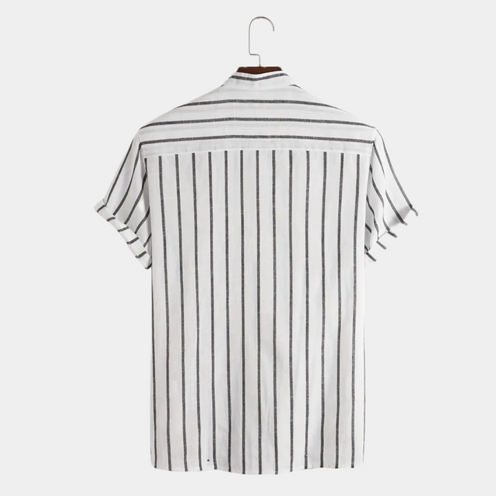Pruhovaná krátká košile s půl knoflíky