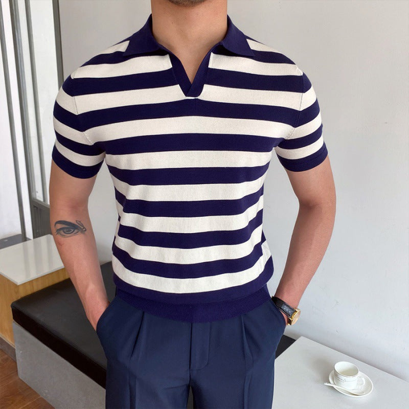 Přiléhavé V-krční polo