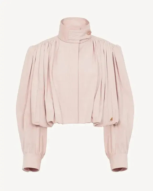 Knoflíková skládaná bomber bunda