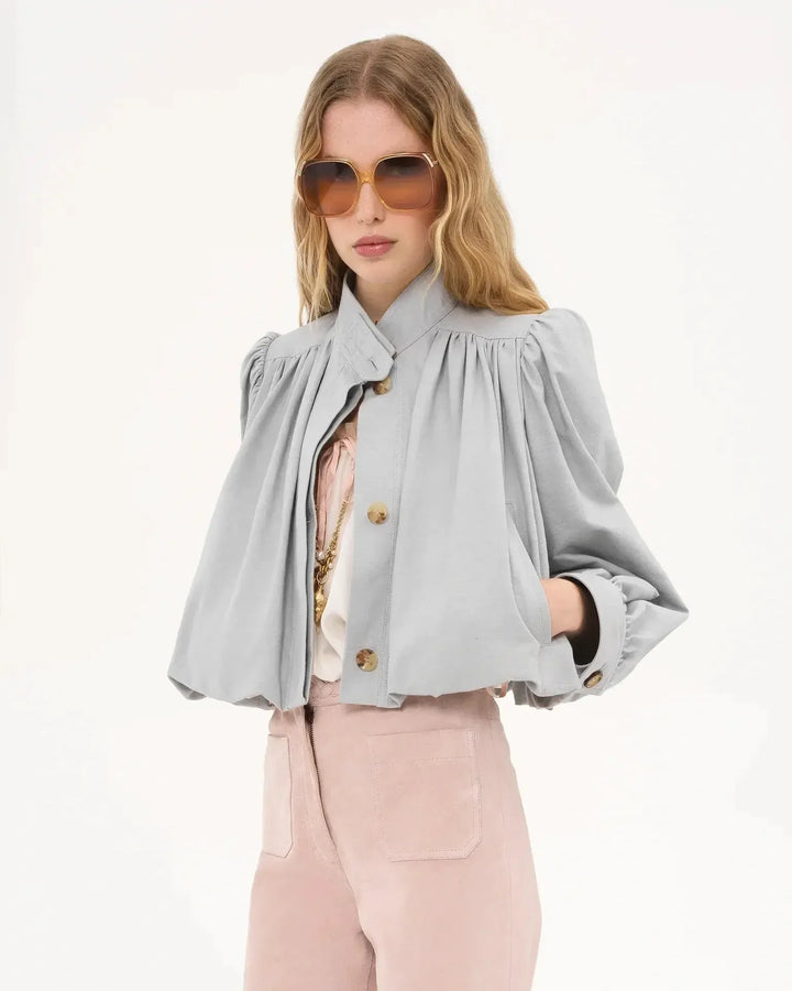 Knoflíková skládaná bomber bunda