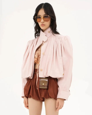 Knoflíková skládaná bomber bunda