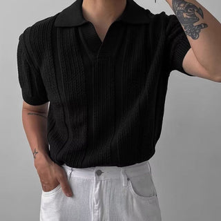 Háčkované V-krční polo