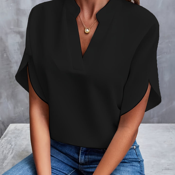 Elegantní V-krční límec blůza