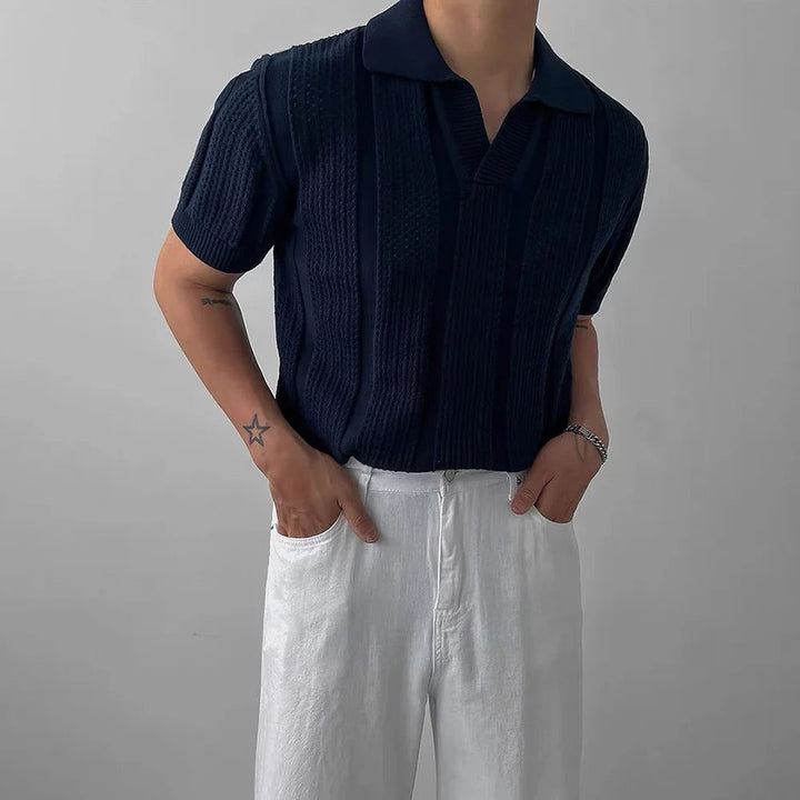 Háčkované V-krční polo