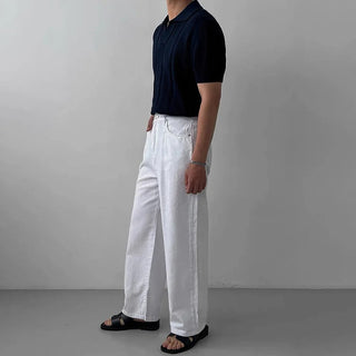 Háčkované V-krční polo